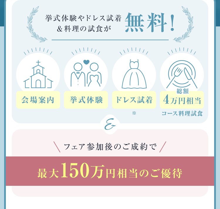 フェア参加後のご成約で最大150万円相当のご優待