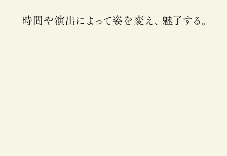 時間や演出によって姿を変え、魅了する。