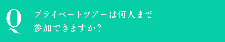 プライベートツアーは何人まで参加できますか？